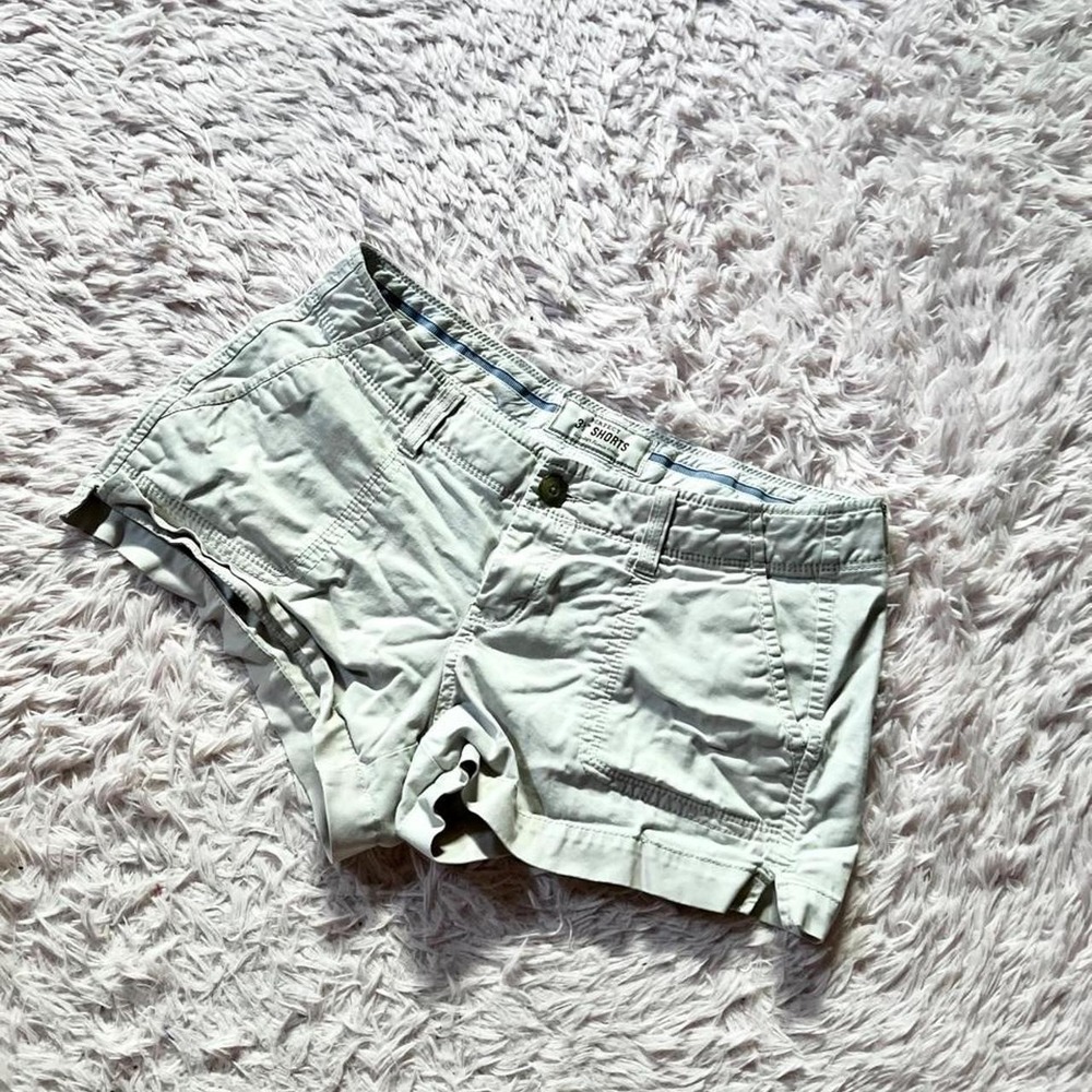 Vintage‎ Y2K Micro Mini Low Rise Shorts Womens 3 Hipster Preppy Punk Khaki Retro